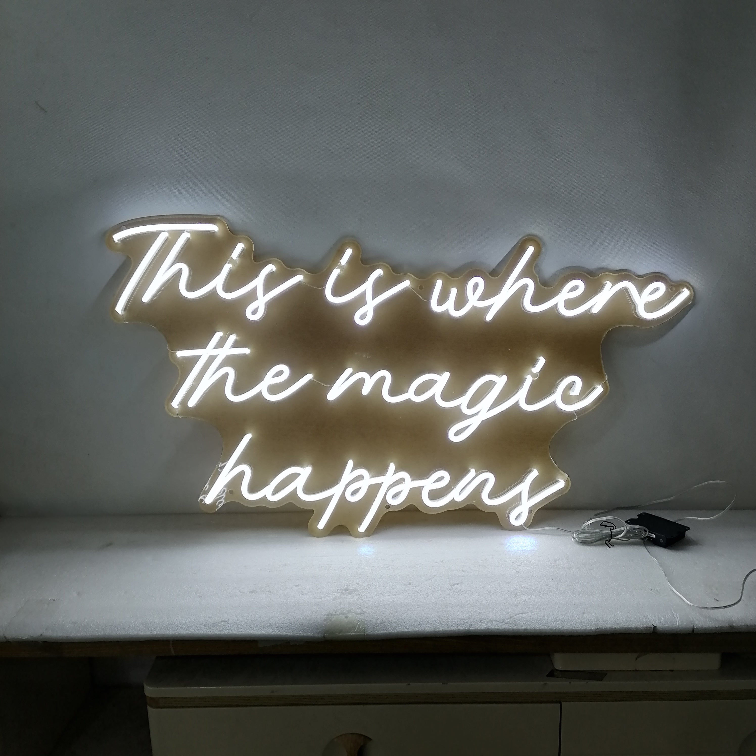 "This is where the Magic Happens" LED Neon Sign