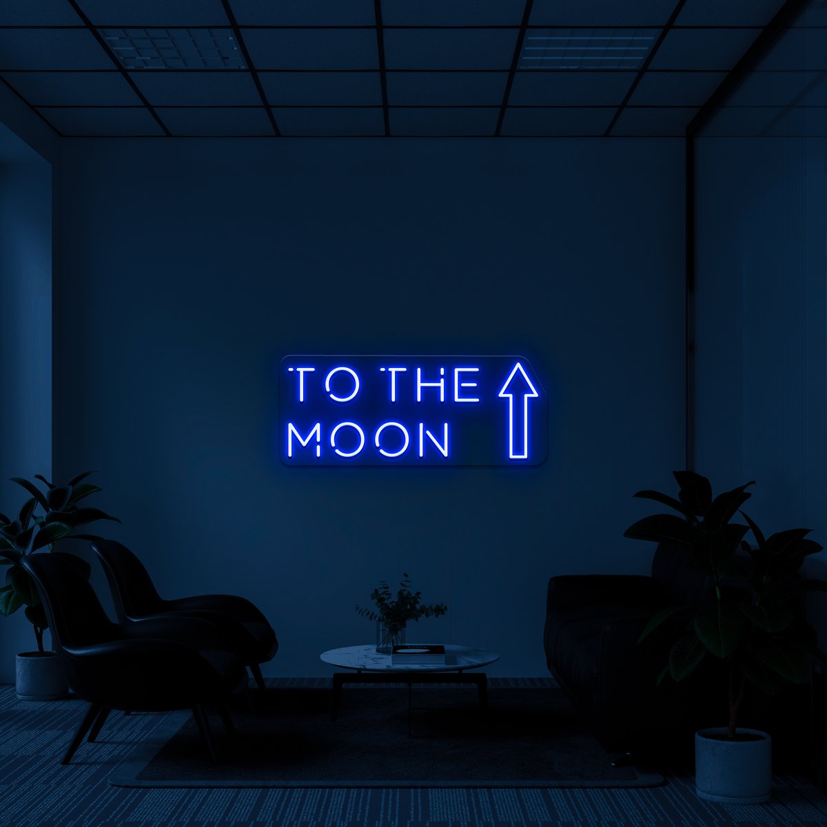"To The Moon" LED Neon Sign