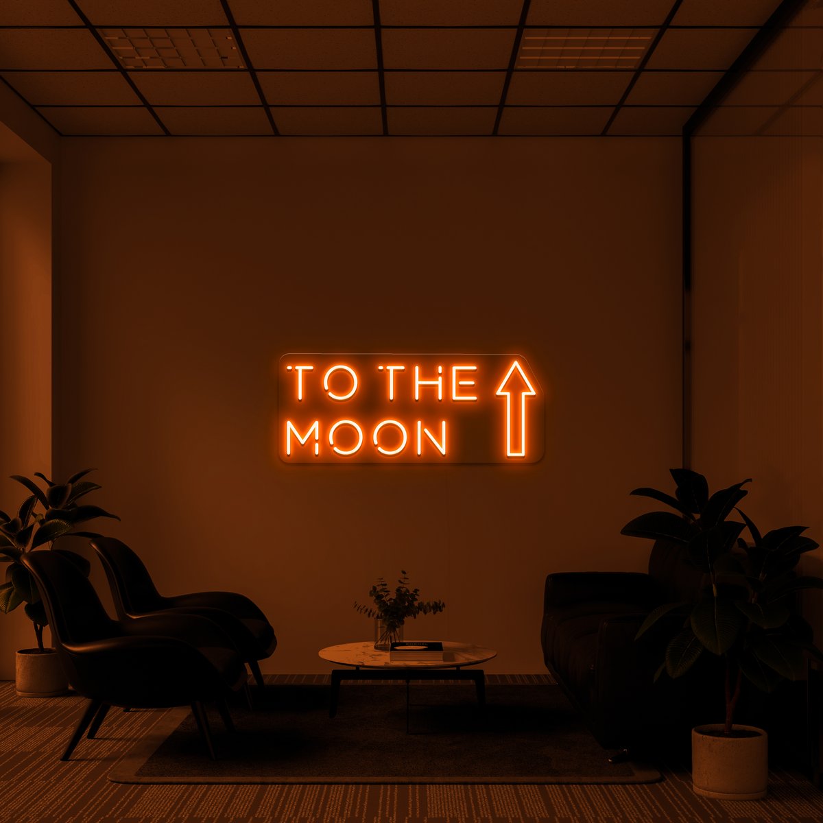 "To The Moon" LED Neon Sign